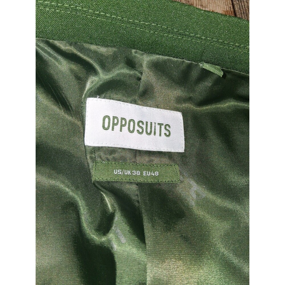 Men's OppoSuits Slim-Fit Solid Suit & Tie Set, Glorious Green Size 38 - Picture 10 of 12